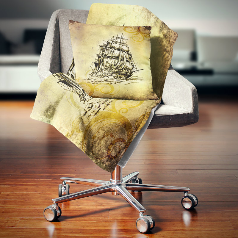 Coussin de mer pour bateau à bateau antique "mer shore single", 16 po x 1 po, Coussin décoratif