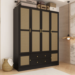 6-Door 2-Drawer Wardrobe With Rustic Style