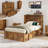 Arlina Farmhouse Twin Murphy Bed With Charging Station & Storage Drawer, Rustic Brown-989349774