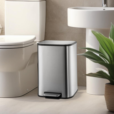 Poubelle intérieure en acier inoxydable 3,2 / 5,3 / 8/13 gallons avec couvercle, poubelle à marche douce, seau intérieur pour la cuisine