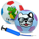 Xcello Sports Soccer Balls, TPU, Asstorted Graphics with Pump, Pack of 2