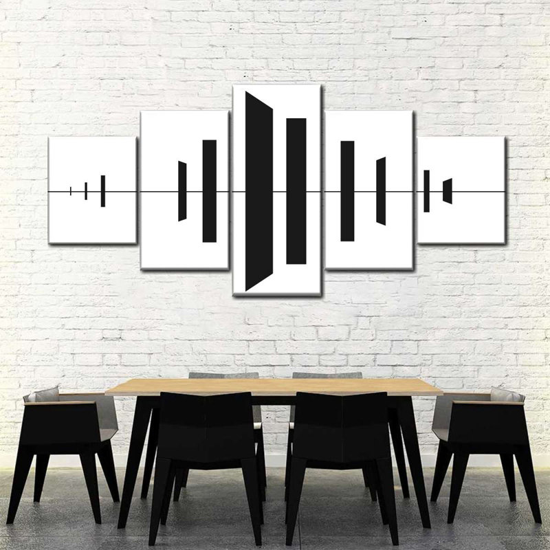 Abstrait minimaliste, lignes audacieuses sur toile, 5 pièces, H 55 po x l 24 po x P 1,25 po