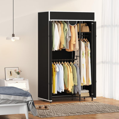 Portemanteaux ajustable en acier au carbone avec housse en tissu, organisateur de garde-robe ajustable 720 lb, 43,31 x 15,75 x 76,46 po