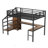 Adonia Size Metal Loft Bed With L-Shaped Desk, USB, LED, And Wardrobe, Ideal For Space-Saving And Multifunctional Living-1143045083