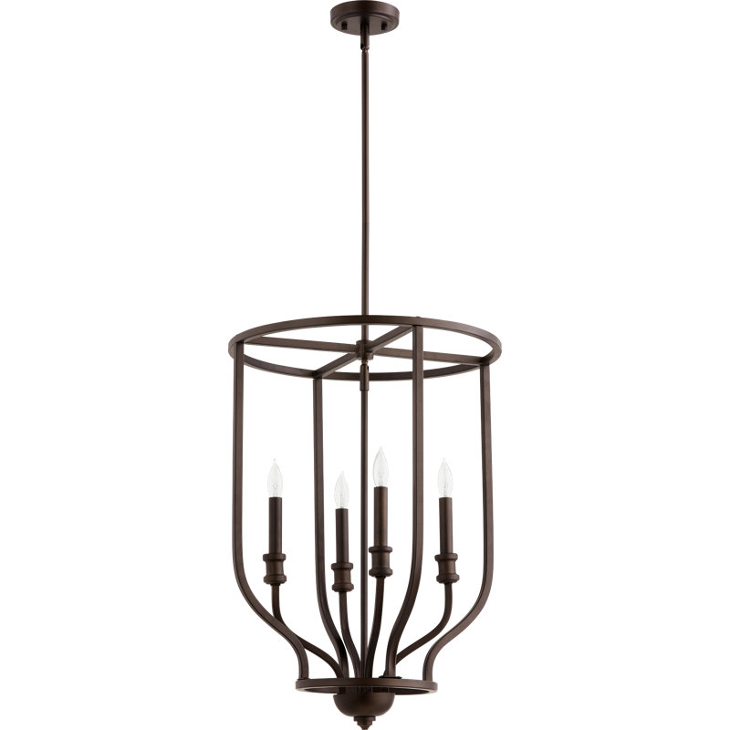 Falbo 4 - Light Lantern Geometric Chandelier, Oiled Bronze