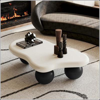 Table basse de 40 pouces en forme de nuage avec pieds sphériques