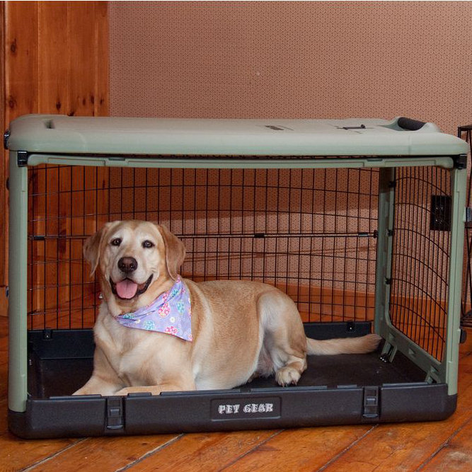 Cage pour animal Deluxe, Moyen (H 27 po x l 24 po x P 36 po), Sauge