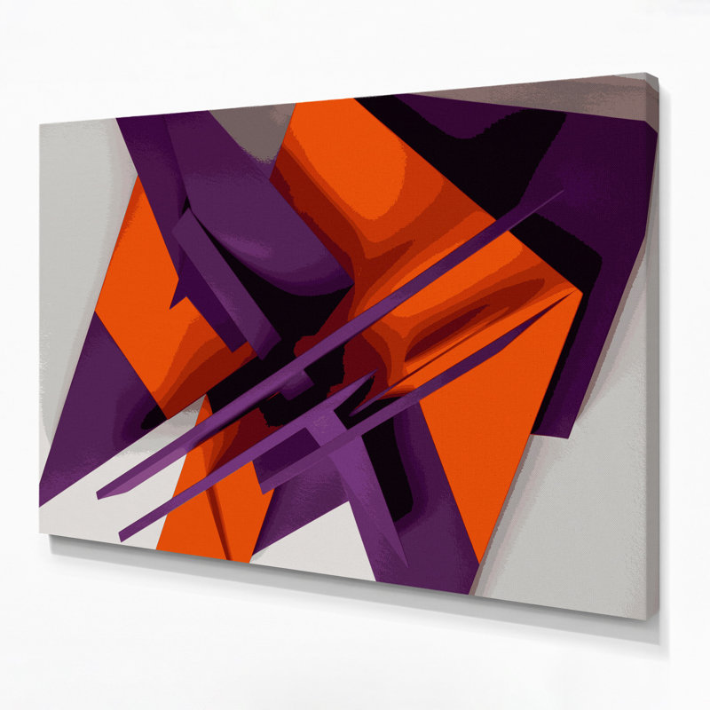 «Geometric Abstraction 18», art mural sur toile mauve, H 11 po x l 14 po