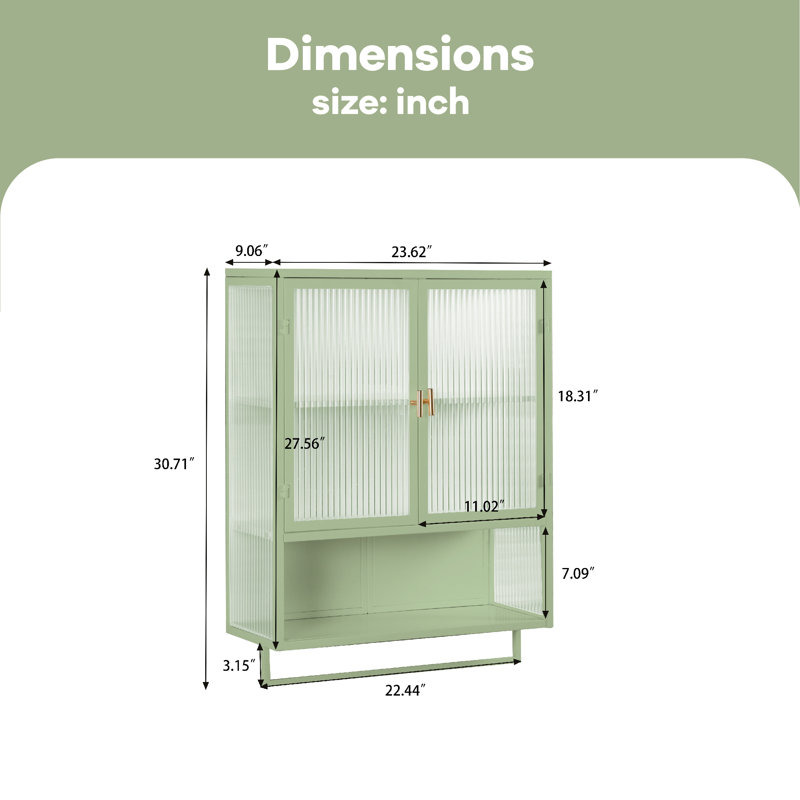 Navisha Bathroom Cabinet, Green