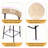 Paper Rope Upholstered Metal Bar Stools Set with Back