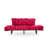 Modern 3-Seat Sofa Bed, Maroon Polyester Fabric, 72.8 x 33.5 x 29.5 inches | 100% Metal Frame, 24 DNS Foam Seating, 5-Level Adjustable Arms | Maximum Weight Capacity: 661 lbs | Stylish & Functional for Living Room or Guest Room-535621532