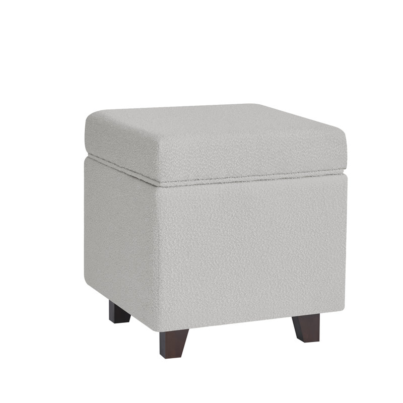 Pittston Cambridge Boucle Square Storage Ottoman, Grey