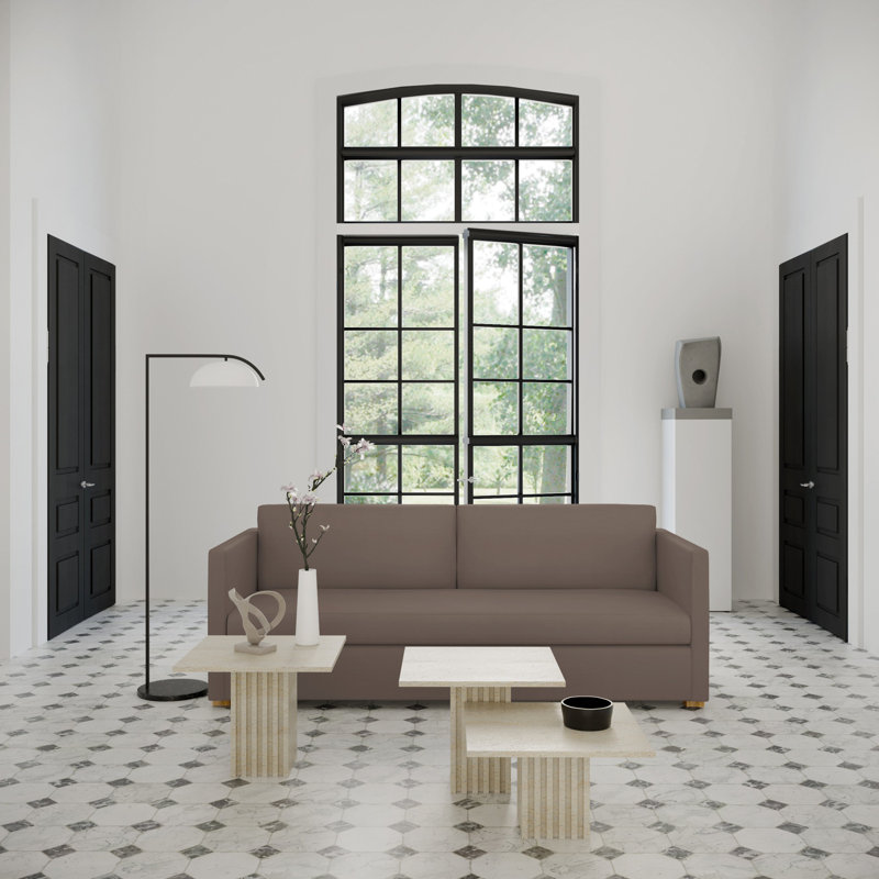 Canapé Madison, Ponce de lin Box Weave, H 33 po x l 96 po x P 38 po, Brun foncé