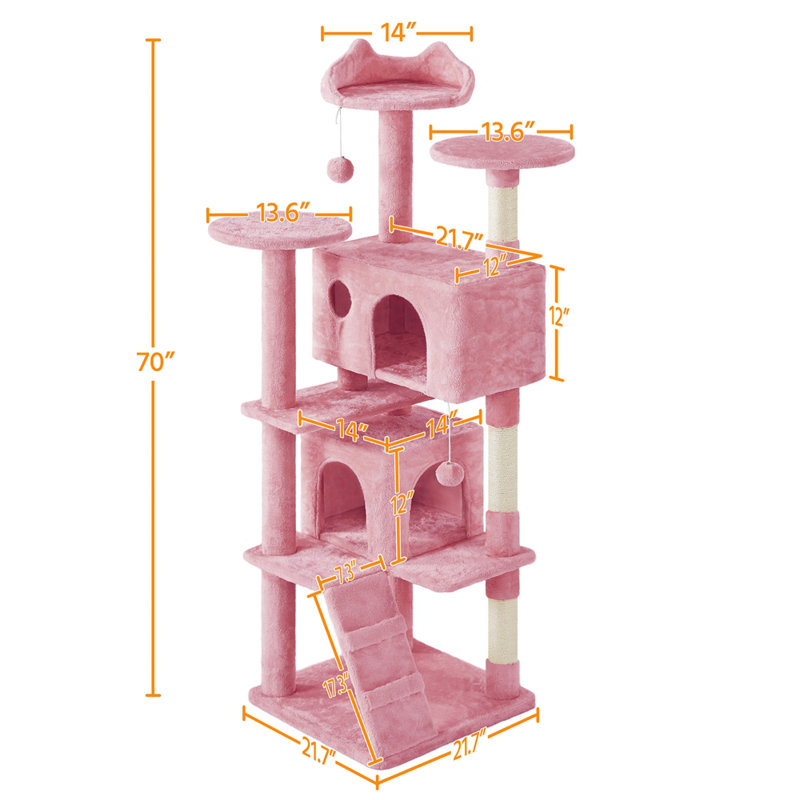 Tour pour arbre à chat 70 po Suzette, Rose