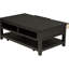 2 tables basses rectangulaires en bois d'ingénierie et pieds robustes avec deux tiroirs accessibles