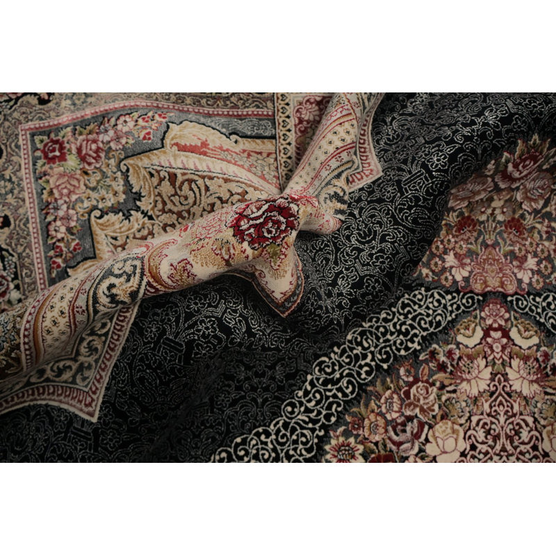 Tapis traditionnel exquis 7 x 10 avec centre de table orné
