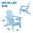 Blue Patio HDPE Folding Adirondack Chair With Cup Holder-471770984