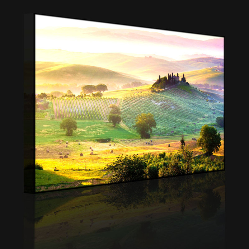 Beautiful Misty Tuscany Landscape by No - Wrapped Canvas Print, 60cm H x 80cm W x 4.5cm D, Without lighting