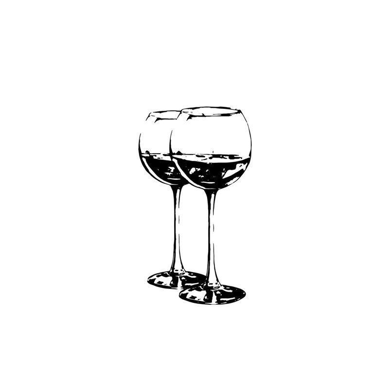 Black Wine Glasses - Wrapped Canvas Print, 20.32 cm H x 30.48 cm W