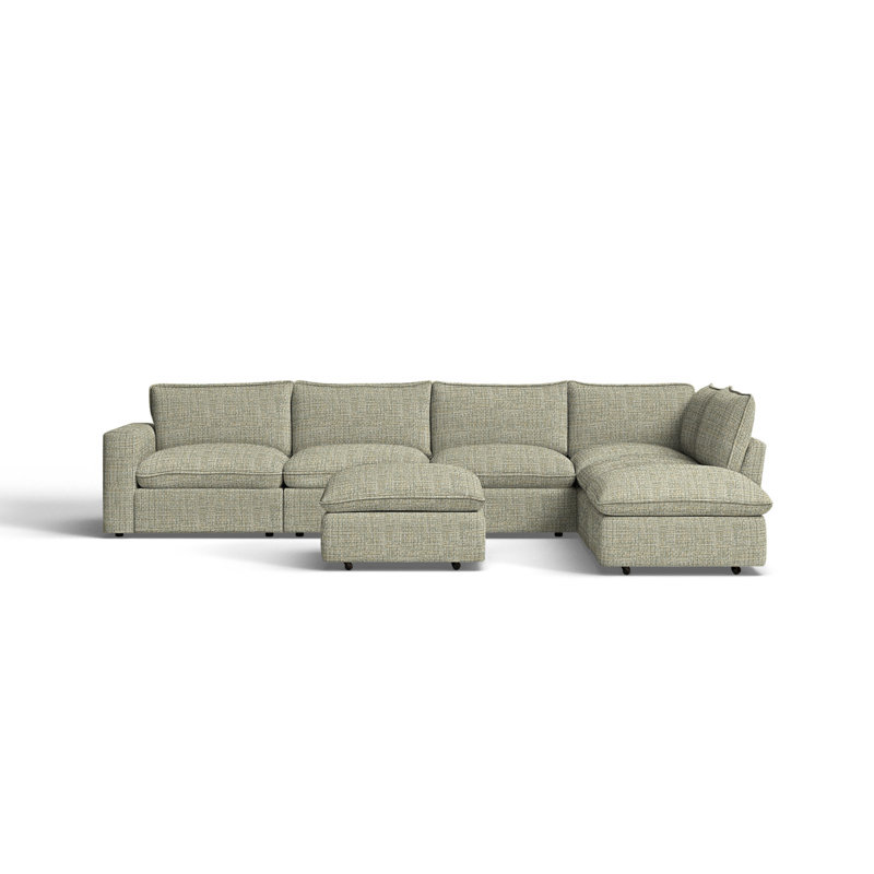 Zisa Modular Upholstered L-Sectional, Drusky Beige Performance