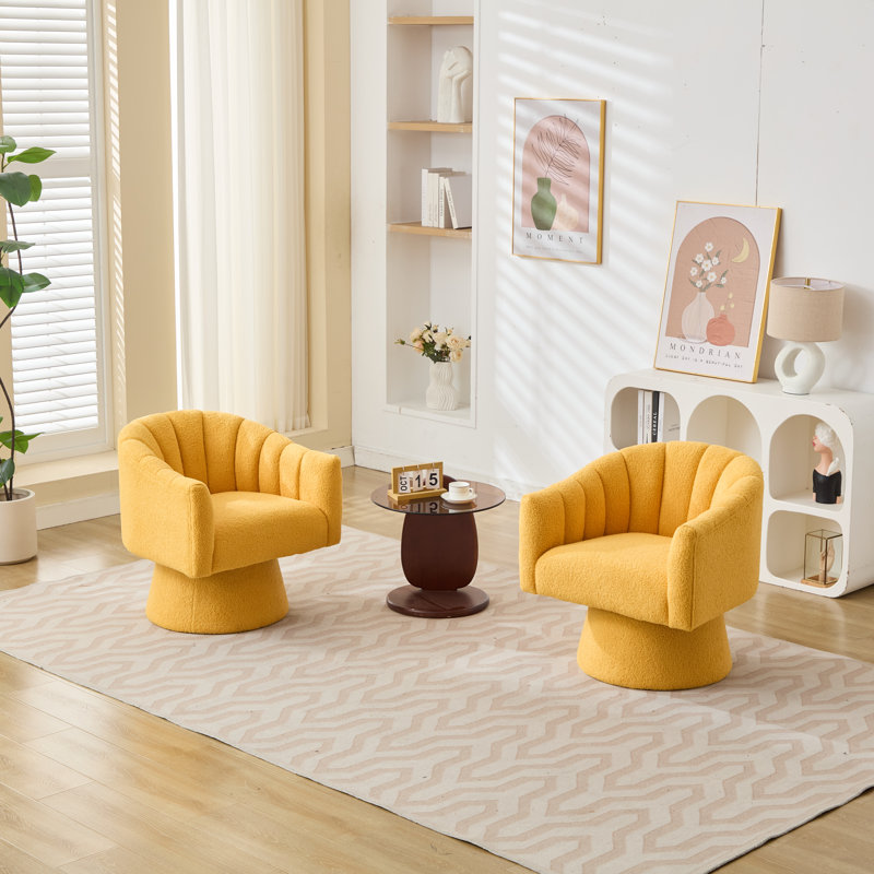 Swivel Barrel Chair, Yellow