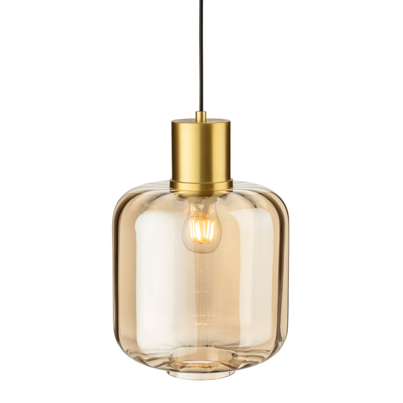1 - Light Jar Pendant, Amber