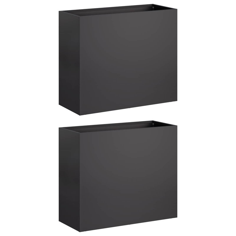 Planter, 40cm H x 50cm W x 20cm D, Black, 2