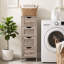 Meuble de salle de bain gris délavé de 32 po de hauteur avec 4 tiroirs-138492253