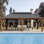 Pavillon de jardin 14 po x 22 pi avec filet et rideaux, pavillon extérieur robuste avec cadre en aluminium et double toit en acier galvanisé pour patio, cour arrière, terrasse et pelouse