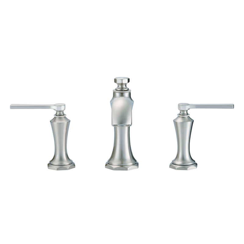 Draper Widespread Bathroom Faucet with Drain Assembly, Brushed Nickel