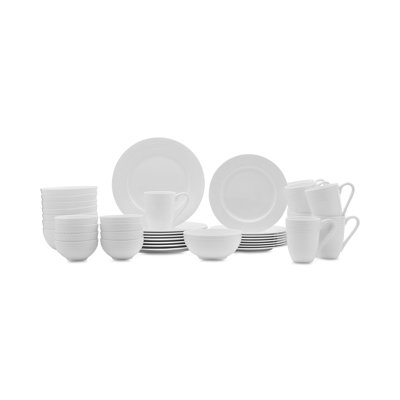 Service de table léger en porcelaine tendre 40 pièces Tate, service pour 8