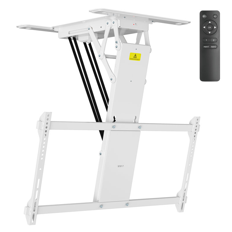 VIVO Motorized Flip Down Ceiling TV Mount for 40" to 85" Screens, White
