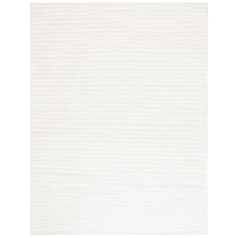 Tapis ivoire / en laine / coton touffeté à la main Mirash, Rectangle 8 pi x 10 pi