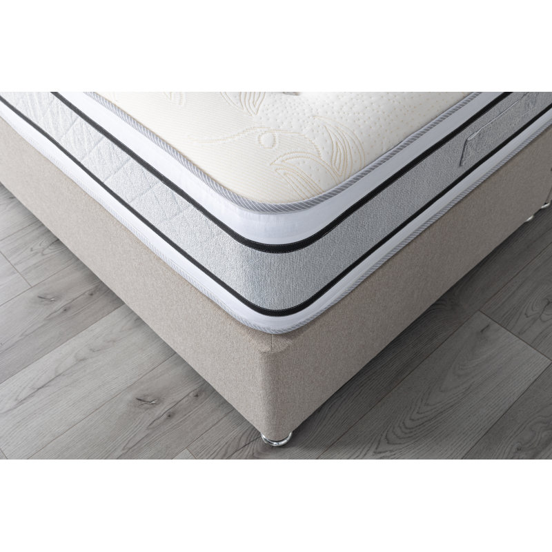 Aspelare Upholstered Bed with Mattress, 2 Drawers, Kingsize, Mink Plush Velvet