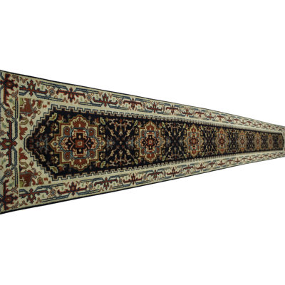 Tapis de couloir unique 2,5 x 20,0 Blane - noir