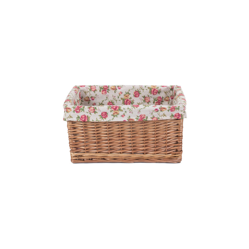 Wicker Storage Basket with Lining, Large