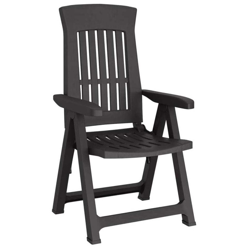 Chadha Plastic Patio Folding Chair Folding Chair, Anthracite