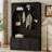All-in-One Farmhouse Hall Tree with Adjustable Shelves (Black)-199080945