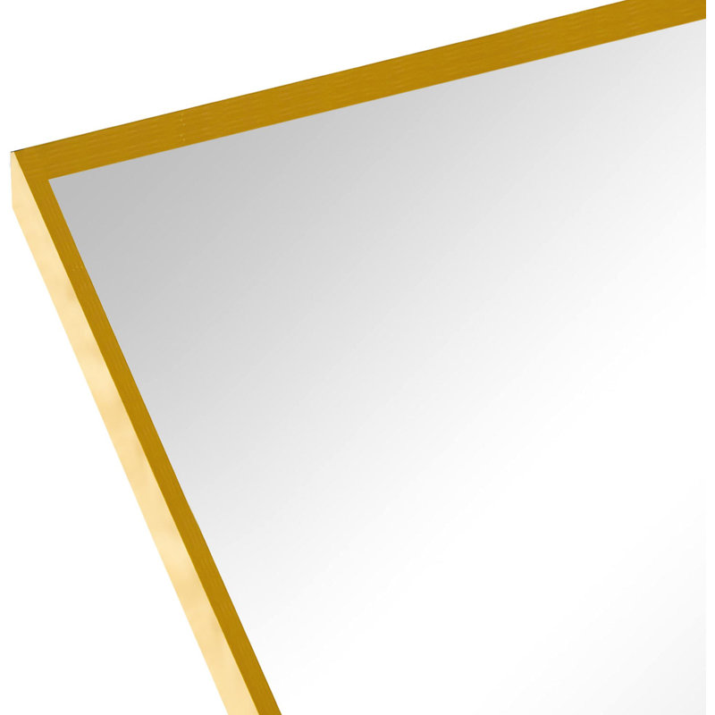 Miroir de salle de bain 20 po x 30 po avec cadre en métal doré.