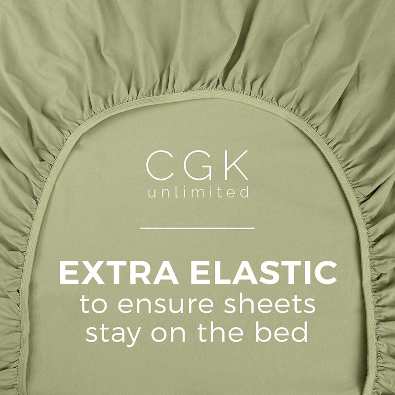 Fitted Sheet Only, Soft Cooling Bed Sheet, Breathable Hotel Luxury Bedding, Deep Pocket 8–16 Inch Mattress Fit, Sage Green
