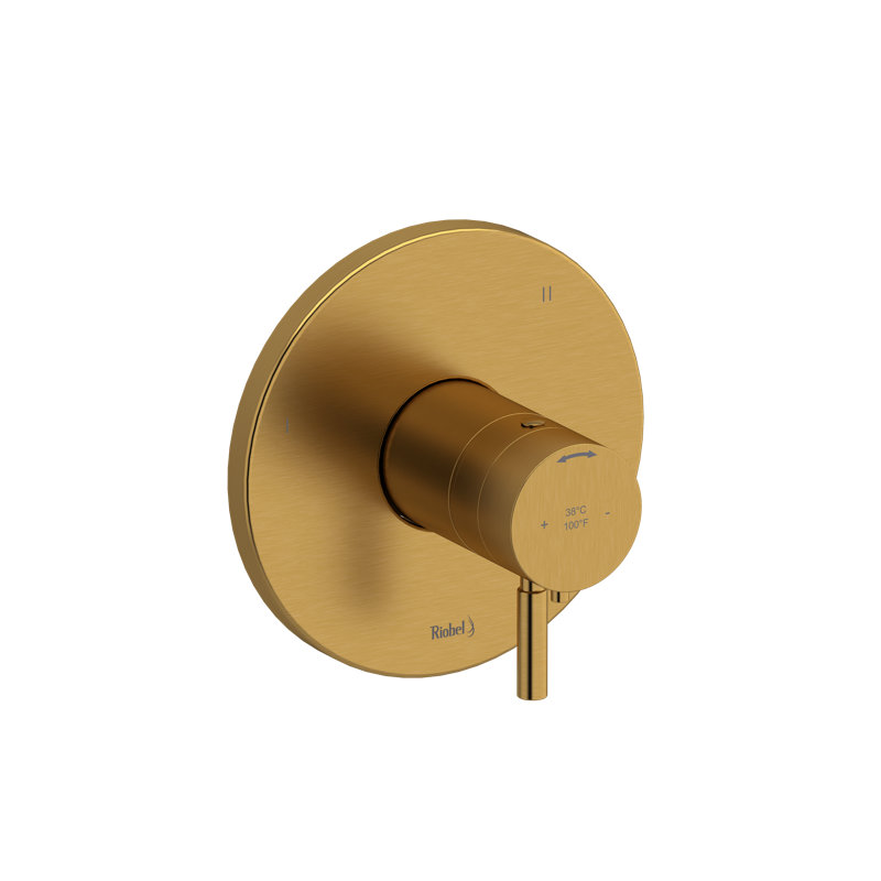 Garniture thermo-équilibrée 1/2 "avec 3 fonctions Riu, Or brossé