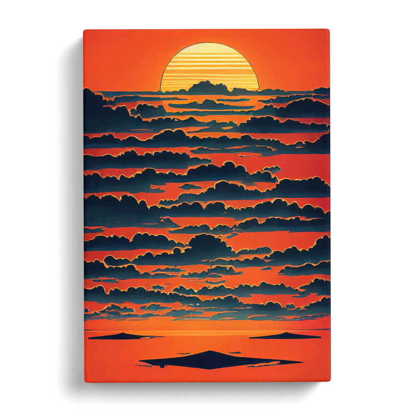 Unusual Sunset View - Print, No Matte, 50cm H x 35cm W x 3cm D, Wrapped Canvas