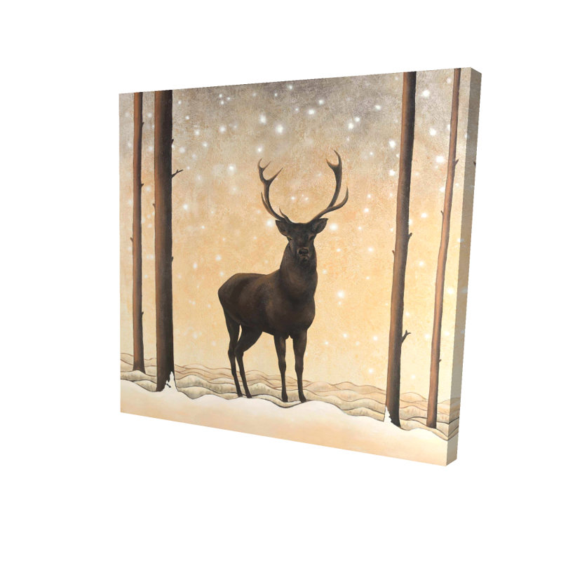 Brun brun, toile rustique - chevreuil en hiver