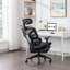 Swivel Ergonomic High Back Mesh Office Chair with Retractable Footrest, Adjustable Backrest, Tilt Function, 3D Armrests & Headrest, Lumbar Support