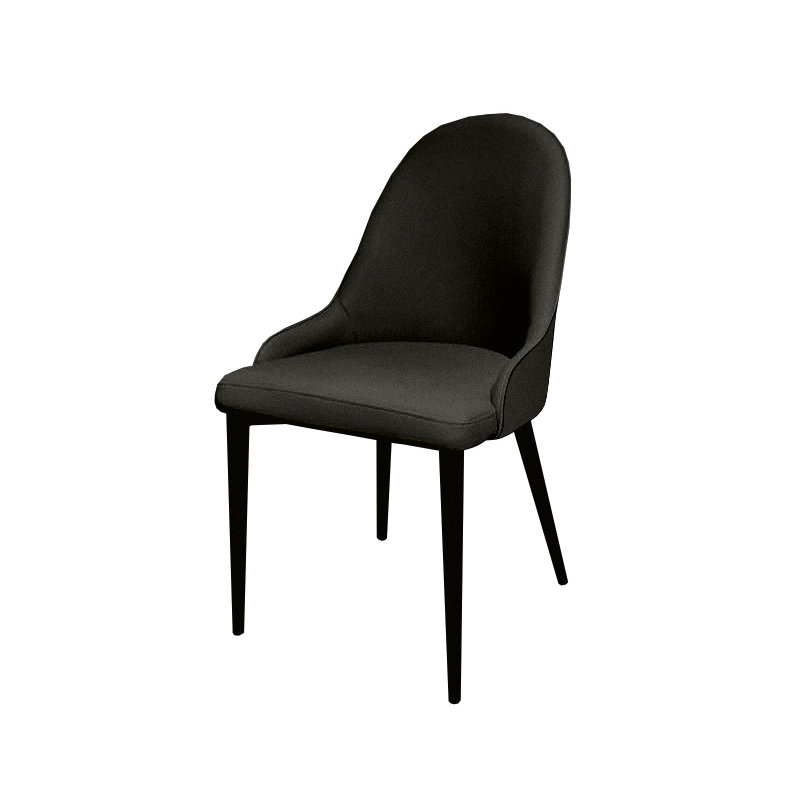 Algol 46cm H Upholstered Side Chair, Matte Black, Black