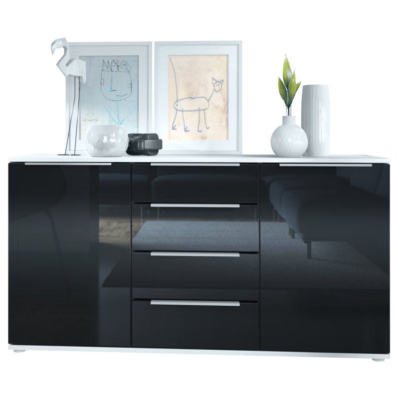 Adriannah Sideboard, High-Gloss Black