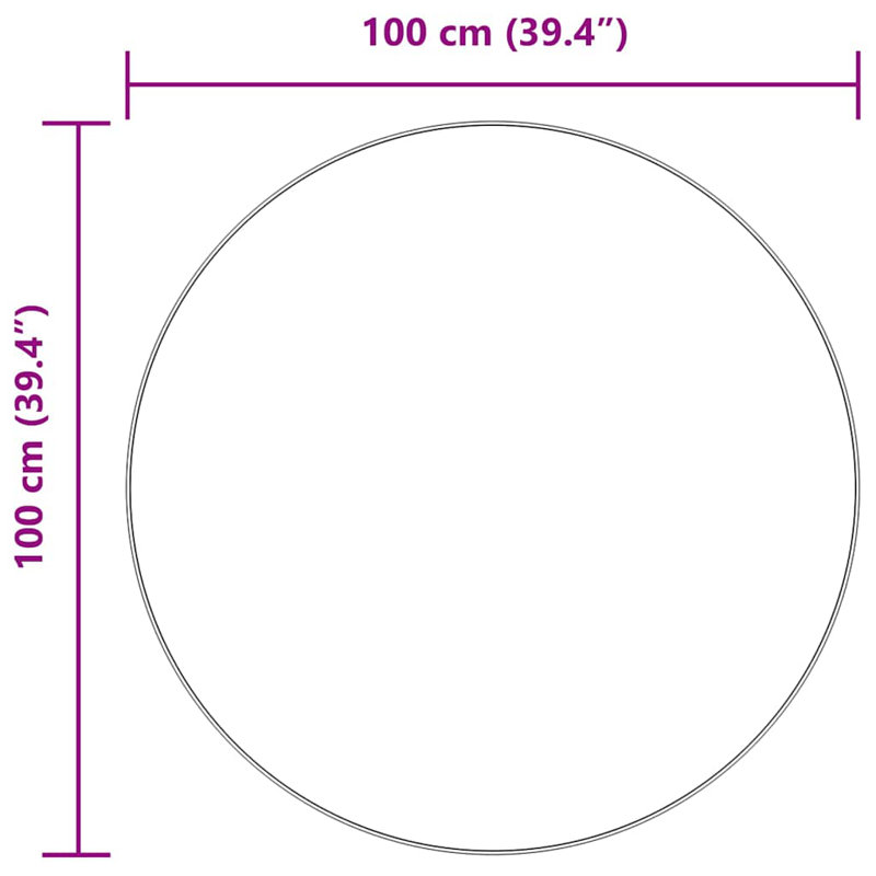 Solid Colour Area Rug, Round 100cm