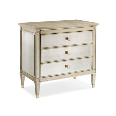 Antique Mirror 3 - Drawer Nightstand