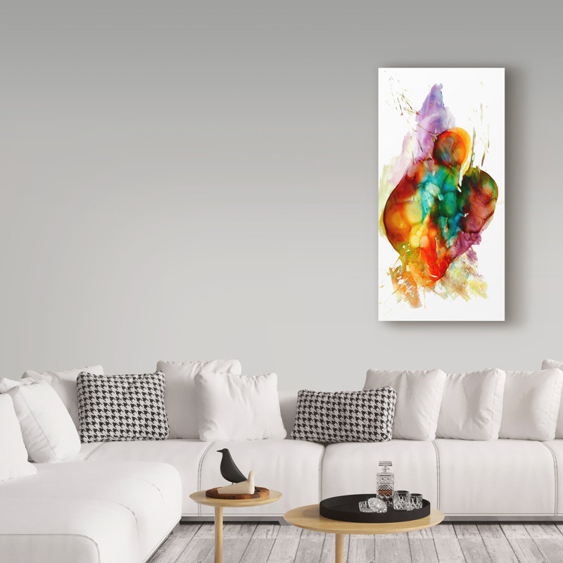 « abstract number 14 », reproduction de peinture à l’acrylique sur toile tendue, H 32 po x l 16 po x P 2 po