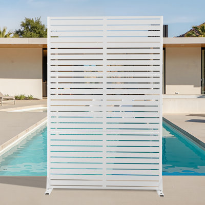 Metal Privacy Screen– Freestanding with Block the Neighbors Background Wall, Perfect for Trash Cans, AC Units, Patio Divider, Balcony, Yard and Outdoor Privacy Screens for Deck (72” H x 47” W )